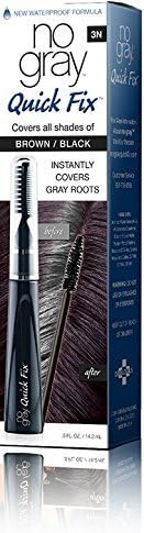 No Gray Quick Fix, Dark Brown, Instantly Hide Gray Roots, Easy to Use 3 Comb Applicator, Compact & Travel Friendly