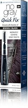 No Gray Quick Fix, Dark Brown, Instantly Hide Gray Roots, Easy to Use 3 Comb Applicator, Compact & Travel Friendly