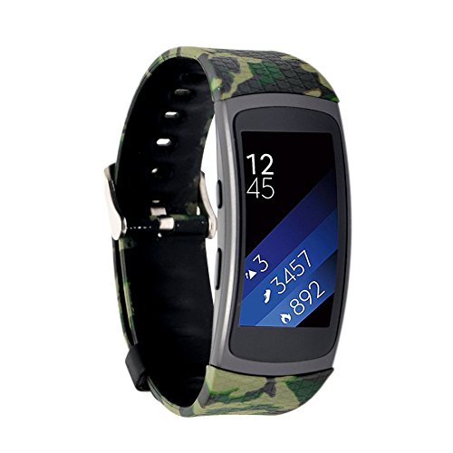 Moretek Classic Replacement Band for Samsung Gear Fit2 & Fit 2 Pro Tracker (Army)