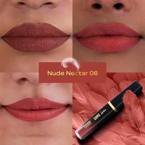 Image of FACESCANADA Comfy Matte Wow Liquid Lipstick Nude Nectar 08 3.8ml | One Swipe Application | Highly Pigmented | Comfortable Wear | Glides Smoothly | Long Lasting | Transferproof