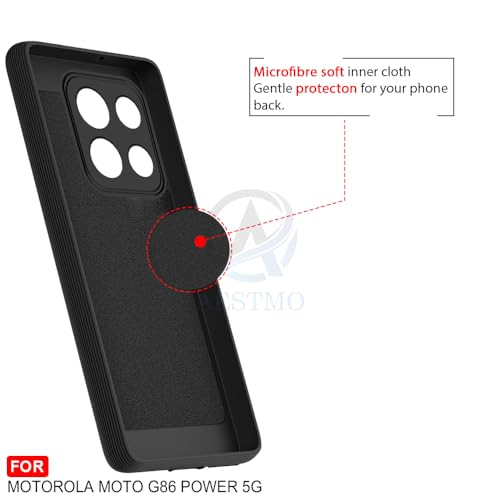 Image of AESTMO Back Cover for Moto G86 Power 5G | Stylish | Soft Silicone | Shockproof | Camera Lens Protection Back Cover for Moto G86 Power 5G (Black)