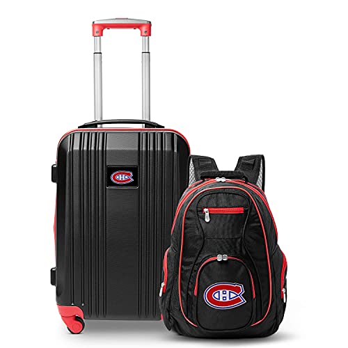 Denco Montreal Canadiens 2-Piece Luggage Set, Includes 21-inch Two-Tone Hardcase Spinner and 19