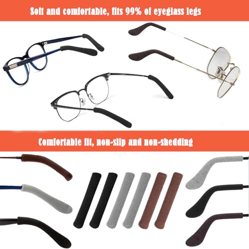 Image of UpinFun Glasses Ear Cushion, Eyeglasses Temple Tips Sleeve Protectors, Eyeglass Ears Behind Guards Ends Arm Covers