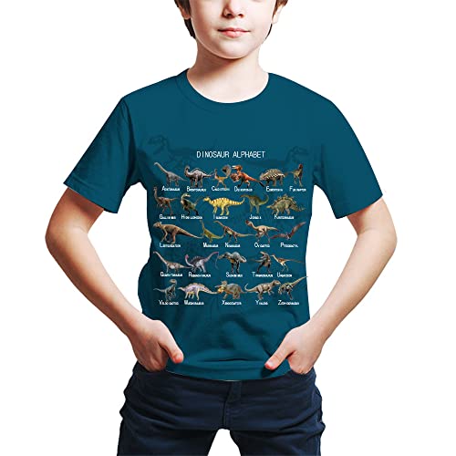 Kids Print 3D Dinosaurs Tees Shirts for Youth Boys Girls 4-14 Years