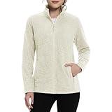 [TACVASEN] マウンテンライトジャケット レディース ウォーキングウェア レディース マジックジャンパー バイクウェア 冬 防寒 テニスウェア ゴルフウェア フリース上着 軽量 通勤 冬服 ベージュ M