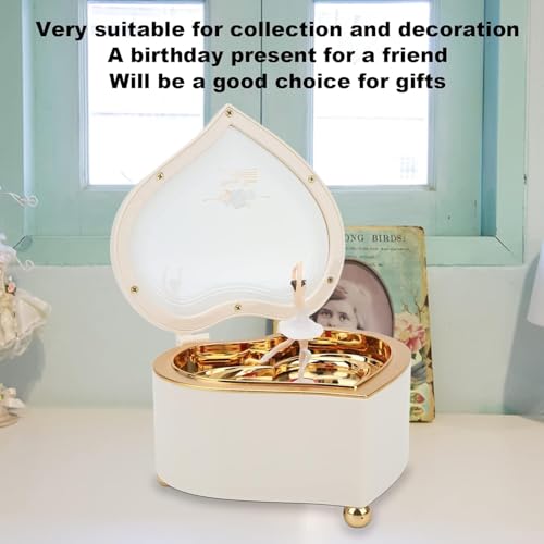 Image of AUGEN Exclusive Music Box Musical 360 rotatable Carousel Children's Wooden Men and Women Birthday Creative Christmas Valentine's Day Gift Home Decoration (Heart)