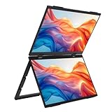 Lazmin112 Laptop-Bildschirm-Extender, 15,6 Zoll FHD 1080P Dual Tragbarer Monitor mit USB C, Plug and Play für PC Tablet