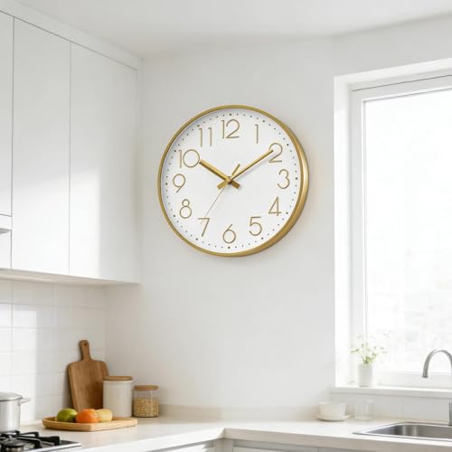 Reloj de pared DAXSMY 14 pulgadas silencioso moderno 3D miniatura 6