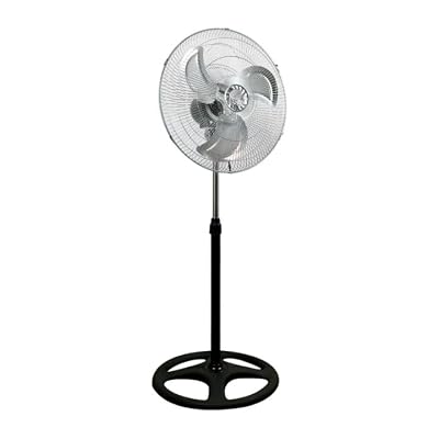 Genérico Ventilador de Pie Industrial 18" (45 cm) 75W – 3 Aspas, 3 Velocidades, Oscilación 180°, Altura Regulable 82-128 cm, Motor de Cobre, Silencioso y Temporizador, para Hogar y Oficina hasta 50 m