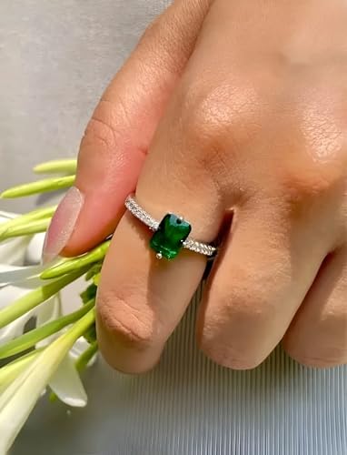 Image of Square Stone Ring for Women & Girls | Alloy Stone | Gemstone Jewelry for Engagement, Wedding, Party | Gift for Anniversary, Birthday & Special Occasions