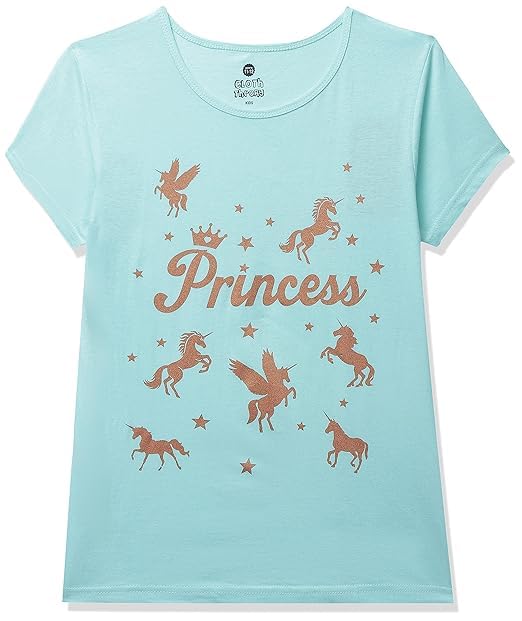 Image of Clotth Theory Girls Super Combed Cotton Regular Fit Round Neck Printed Short Sleeve Tshirt -Combo Pack of 3