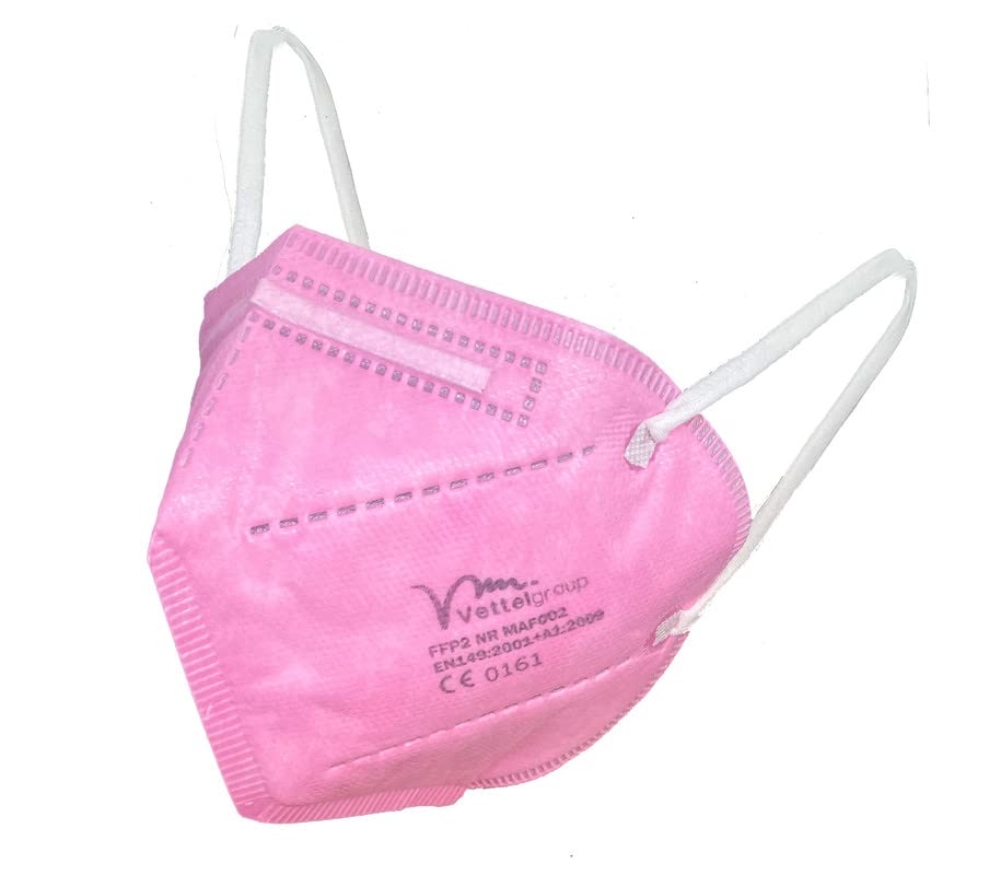 Obbocare - Mascarillas FFP2 Con 5 Capas. Mascarilla FFP2 Homologada Con Certificado CE. Envasadas Individualmente. Fabricadas En España. Color Rosa. Caja De 20 Unidades