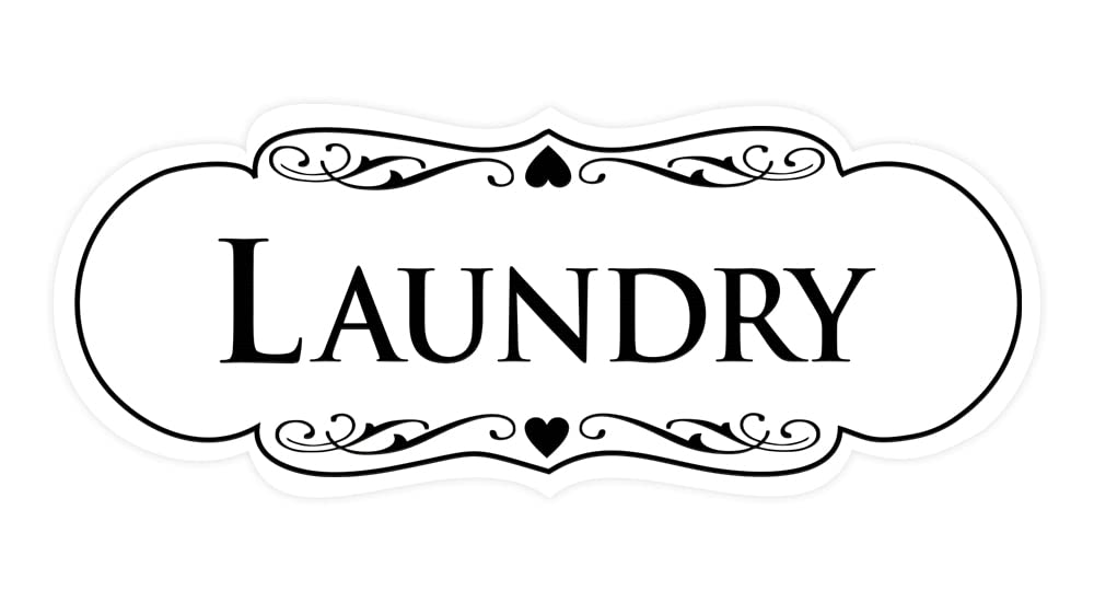 Designer Laundry Sign (White) - Medium 2.75 x 7"