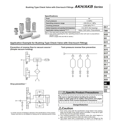 Clapet anti-retour AKH04B unidirectionnel étanche pour réguler l'air comprimé 5pcs