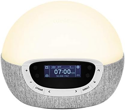 Lumie Bodyclock Shine 300 - Wake-up Light Alarm Clock with Radio, 15 Sounds and Sleep Sunset, White