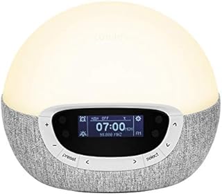 Lumie Bodyclock Shine 300 - Wake-up Light Alarm Clock with Radio, 15 Sounds and Sleep Sunset, White