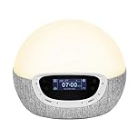 Lumie Bodyclock Shine 300 - Wake-up Light Alarm Clock with Radio, 15 Sounds and Sleep Sunset, White
