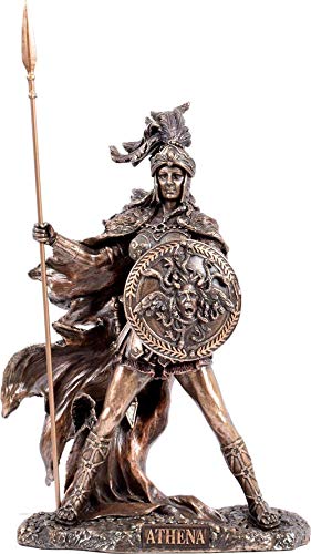 Veronese Le Grec Ancien Sagesse Déesse Athéna/Minerve avec Hibou (Sculpture Statue de Guerre en Bronze 30.5cm / 12 Pouces)