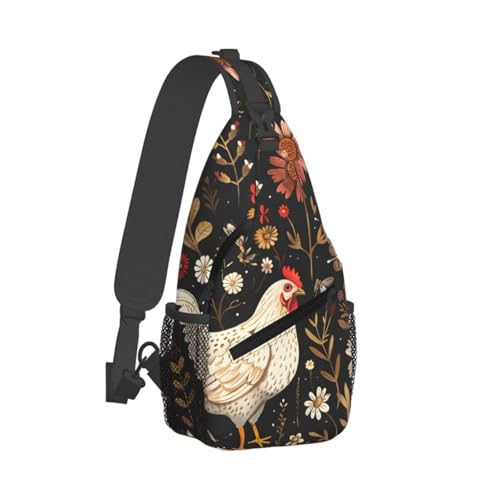 Morrales unisex con estampado White Chickens Flowers miniatura 2