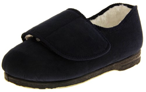 Footwear Studio Coolers Bw28 Damen Klettband Breite Passform Orthopädische Pantoffeln Marine Blau EU 40