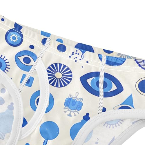 KLL Turkish Blue Evil Eye Dots Minimalist Toddler Boys' Soft Briefs Cute Children Panties4