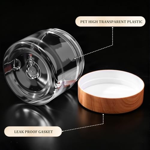 Image of Patelai 4 Pieces Wide-mouth Plastic Container,1 Ounce,Wood