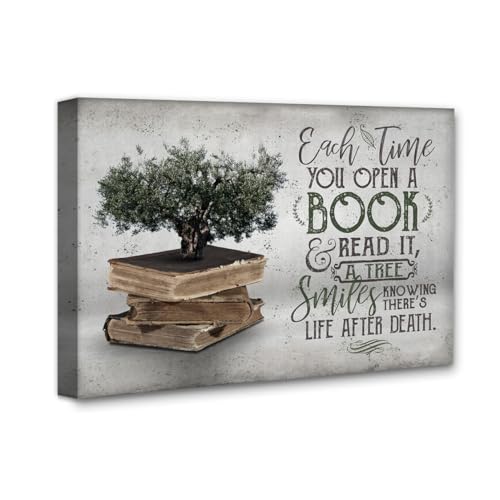 Each Time You Open a Book 28x36 Stretched Canvas Poster–Ready