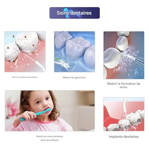 Kabellose Munddusche | kabellose Munddusche, manueller Mundreiniger für Erwachsene ab 5 Jahren, Reisen, Haus, Badezimmer, tägliche Verwendung, Zahnfleischpflege – Bild 8