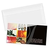 100 hochwertige Gutscheinkarten + 100 Kuverts DIN-Lang. Gutscheine für Schuhe Schuhgeschäft Schuhwaren. Vorderseite hochglänzend. SH9212