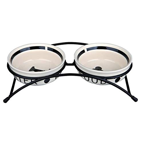 Trixie Eat on Feet Two Hundenapf-Set aus Keramik, 1,6 l, mehrfarbig