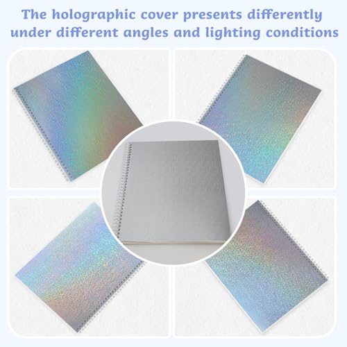 Álbum Reutilizable para Coleccionar Stickers, 8,5 × 11 Pulgadas, con Cubierta Holográfica y 40 Hojas de Papel Liberador en Blanco (Estilo: Punto) miniatura 2