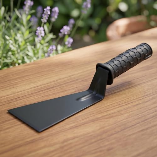 Image of 3 Inch Khurpi for Gardening Heavy Duty Metal Khurpi with Anti-Slip Rubber Grip Handle for Home Garden Digging, Weeding Tool (Black)