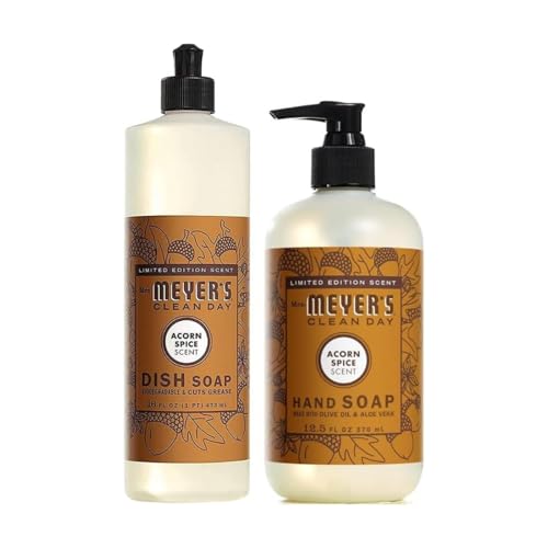 MRS. MEYER'S CLEAN DAY Variety, 1 Mrs. Meyer's Liquid Hand Soap, Acorn Spice, 12.5 OZ, 1 Mrs. Meyer's Liquid Dish Soap, Acorn Spice, 16 OZ, 1 CT Variety Pack