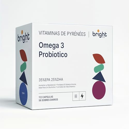 Omega 3 y Probiotico - Potente Adaptógeno con Alta Biodisponibilidad para Estrés, Energía y Bienestar Para 2 Meses (56 Dosis Diarias)