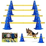 BOYIFEIJIE Steckhürdenset 10 Kegel + 5 Stangen - Höhenverstellbare Agility Hürden für Hundesport & Fußballtraining - Vielseitiges Trainingsset für Kinder, Hunde & Pferde - 23cm Höhe, 80cm Länge