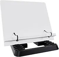 Marca Fácil Suporte para Livro e Notebook Resistente Ergonômico Durável Leve Portátil 19 Níveis de Ajuste com Prendedores de Páginas Branco M02
