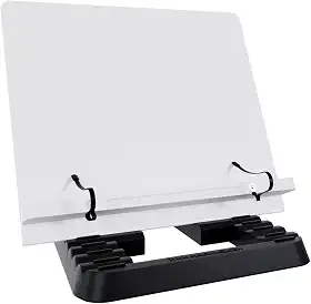 Marca Fácil Suporte para Livro e Notebook Resistente Ergonômico Durável Leve Portátil 19 Níveis de Ajuste com Prendedores de Páginas Branco M02