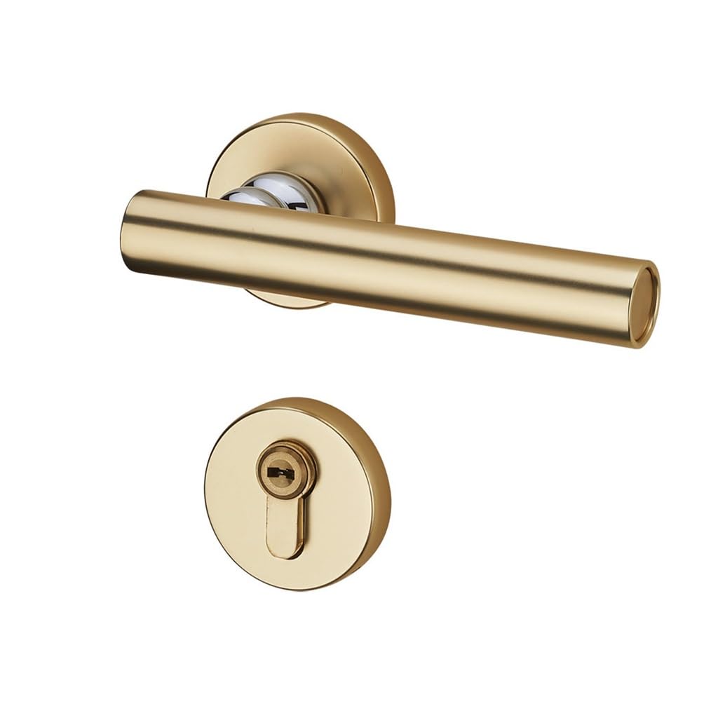 MOBYGKFY Copper Door Lock Indoor Bedroom Mute Magnetic Solid Wood Room