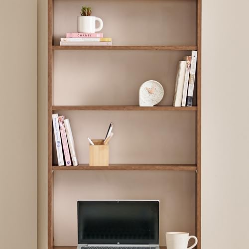 Image of Home Centre | Addison Compact Study Desk with Hutch | Engineered Wood | Brown | 1 Year Warranty