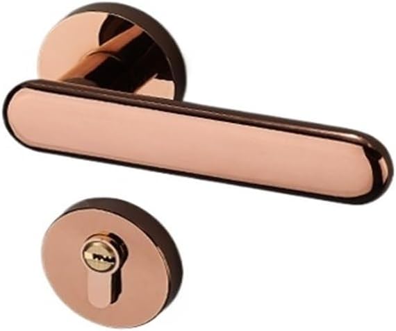 Black zinc Alloy Split Lock Simple Magnetic Silent Indoor Door Apartment Bedroom Door Handle Lock(D31 S974 Bronze Magnet)