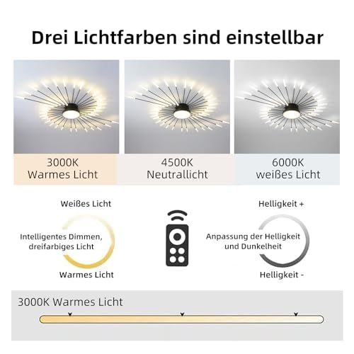 Plafonnier LED moderne pour salon et salle à manger luminaire dimmable noir