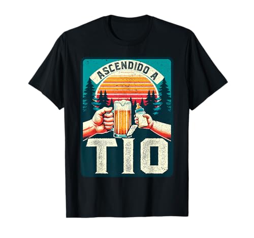 Ascendido a tio gravidez surpresa anúncio gravidez, tio t-shirt, Preto
