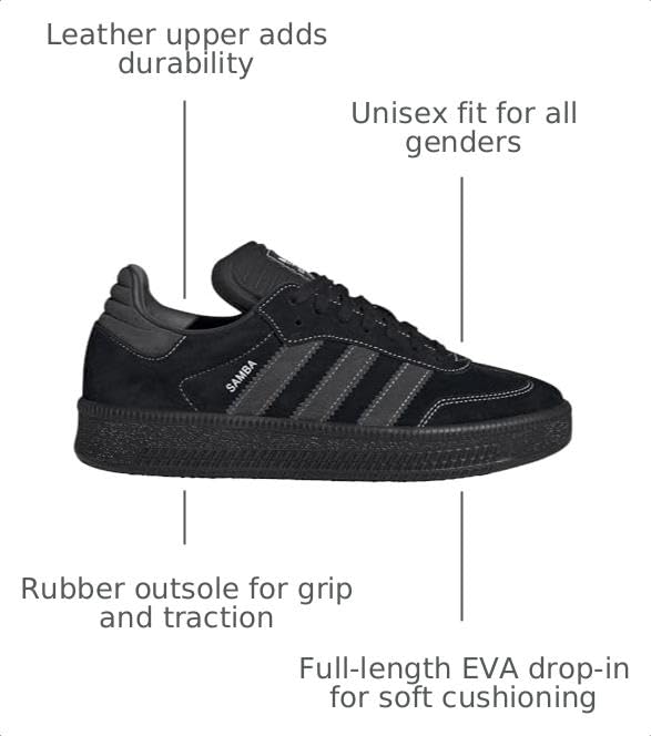 Image of adidas Mens Samba XLG Lace Up Sneakers Shoes Casual - Black - Size 9 M