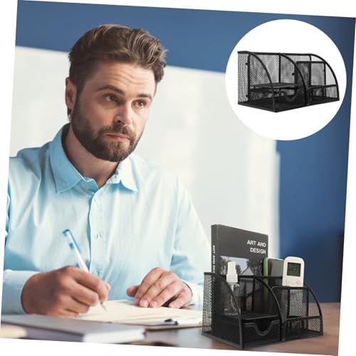 Tiroir multifonction pour rangement bureau en fer noir métallique - 8