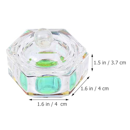 2 Pcs Octagonal Acrylic Nail Cup Glass Crystal Liquid Container miniatura 2