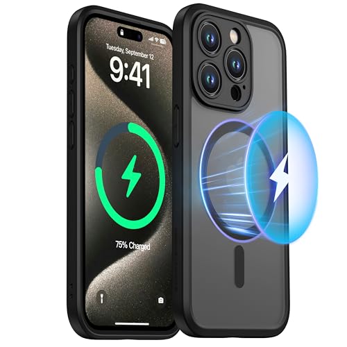 ImpactStrong Magnetic Guard Designed for iPhone 15 Pro Max Case [Camera Protection] [Military Grade Drop Tested] [Compatible with MagSafe] Slim Translucent Matte Phone Case (6.7") - Black by ImpactStrong - Used condition - Image 8