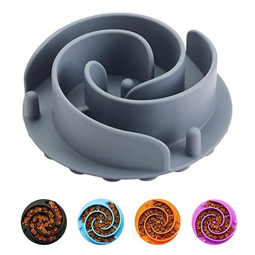 Slow Feeder Dog Bowls Insert, Animire Soft Silicone Slow Eating Dog Food Bowl for Small, Medium and Large Dogs, Compatible with Regular and Elevated Bowls