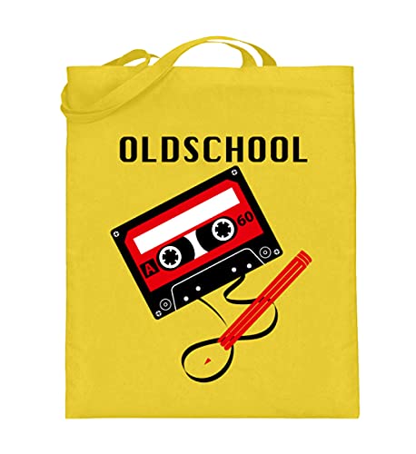 Sac en jute Oldschool Tape jaune le gardien de vos souvenirs musicaux