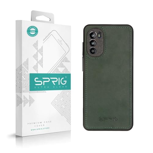Image of SPRIG Compatible with Moto G52 4G Premium PrimeMatte (Matte Leather TPU) Back Cover Drop Tested Shock Proof Mobile Case for Men, Women, Boys and Girls with Camera Protection (Green)