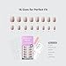 BTArtbox Square Ombre Press On Nails -Soft Gel Press On Nails Short with Nail Glue, 16 Sizes - 32 Reusable Fake Nails Kit, Vanilla Cream